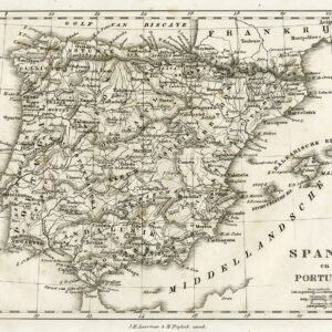 Antieke Kaart Spanje Portugal Van Baarsel & Tuyn 1800