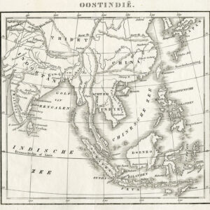 Antieke Kaart Azië China Nederlands Indië Indonesië India 1842
