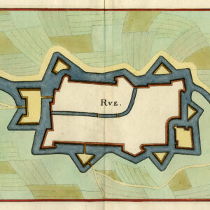 Antieke prent-RUE-FRANCE-FORTRESS-FORTIFICATIONS-Merian-1646