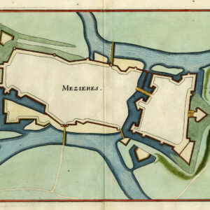 Antieke prent-MEZIERES-FRANKRIJK-VESTING-VESTING-Merian-1646