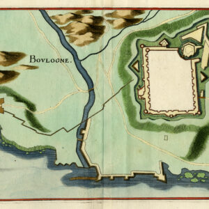 Antieke prent-BOULOGNE-FRANKRIJK-VESTING-VESTING-Merian-1646