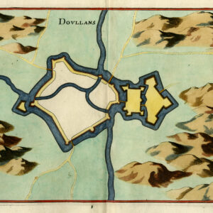 Antieke prent-DOULLANS-FRANCE-FORTRESS-FORTIFICATIONS-Merian-1646