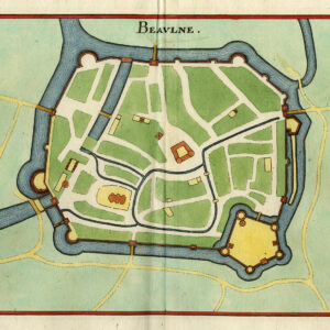 Antieke prent-BEAULNE-FRANKRIJK-VESTING-VESTING-Merian-1646