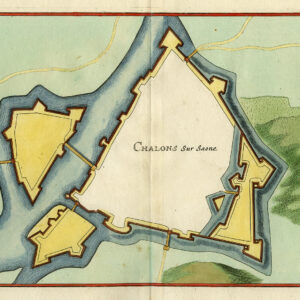 Antieke prent-CHALONS SUR SAONE-FRANKRIJK-VESTING-VESTING-Merian-1646