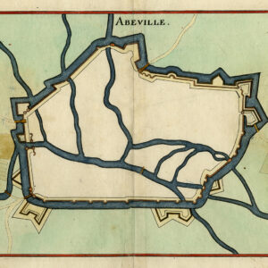 Antieke prent-ABBEVILLE-FRANKRIJK-VESTING-VESTING-Merian-1646