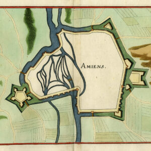 Antieke prent-AMIENS-FRANKRIJK-VESTING-VESTING-Merian-1646