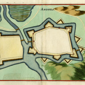 Antieke prent-ARDRES-FRANKRIJK-VESTING-VESTING-Merian-1646