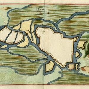 Antieke prent-HAN-FRANCE-FORTRESS-FORTIFICATIONS-Merian-1646