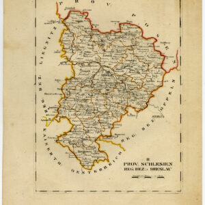 Antieke Kaart Silesia Polen Wroclaw Breslau 1800