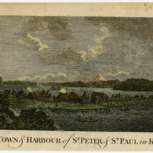 Antieke prent-KAMCHATKA-ST. PETER & ST. PAUL-RUSLAND-HARBOUR-SHIP-Kitchin-1773