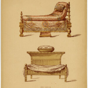 Antieke prent-MEUBILAIR-17E EEUW-BED-pl. 48-Deville Creuset-1850