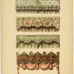 Antieke prent-MEUBILAIR-GORDIJNEN-pl. 100-Deville Creuset-1850