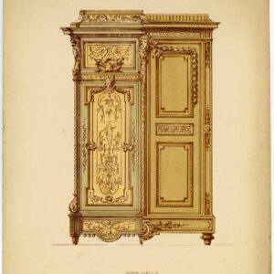 Antieke prent-MEUBILAIR-KAST-ORNAMENT-pl. 73-Deville Creuset-1850