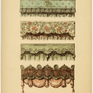 Antieke prent-MEUBILAIR-GORDIJNEN-ORNAMENT-pl. 100-Deville Creuset-1850