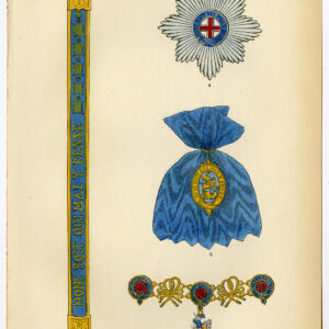 Antieke prent-ORDER OF THE GARTER-DECORATION-GREAT BRITAIN-PLATE 28-Burke-1858