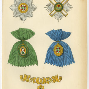 Antieke prent-ORDE VAN DE DITTEL-DECORATIE-GROOT-BRITTANNIË-PLAAT 29-Burke-1858