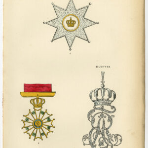 Antieke prent-ORDER VAN ST. GEORGE-DECORATIE-HANOVER-HAÏTI-PLAAT 35-Burke-1858