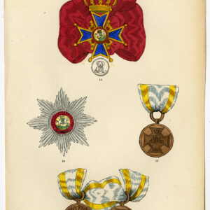 Antieke prent-MEDAAL-ORDER-DECORATIE-HANOVER-PLAAT 38-Burke-1858
