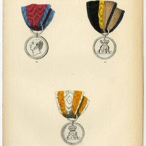 Antieke prent-MEDAAL-ORDER-DECORATIE-HANNOVER-PLAAT 39-Burke-1858