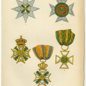 Antieke Prent-MILITAIRE ORDE VAN WILLIAM-DECORATIE-NEDERLAND-PL 45-Burke-1858