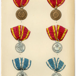 Antieke prent-ORDE-DECORATIE-LIPPE DETMOLD-SCHAUMBURG-DUITSLAND-PL 48-Burke-1858