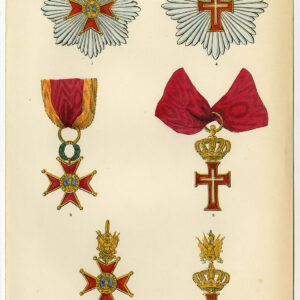 Antieke prent-ORDER VAN SINT-GREGORUS DE GROTE PAUSSE STATEN-PLAAT 55-Burke-1858