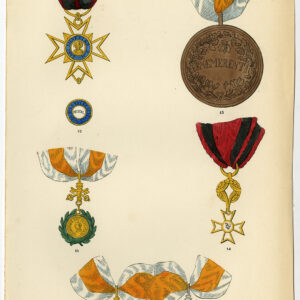 Antieke prent-ORDER VAN DE GOUDEN SPURS-PAUISSE STATEN-PLAAT 57-Burke-1858