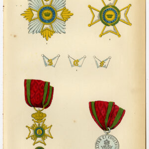 Antieke prent-FAMILIE ORDE VAN SAXE ERNEST-GOTHA-DUITSLAND-PLAAT 80-Burke-1858