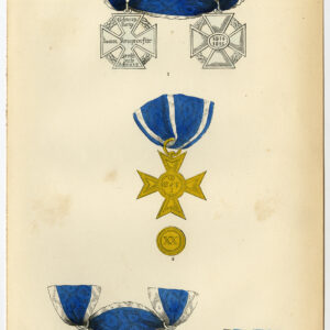 Antieke prent-ORDE-SCHWARZBURG SONDERSHAUSEN-DUITSLAND-MEDAAL-PLAAT 83-Burke-1858