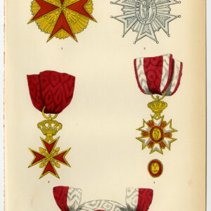 Antieke prent-ORDER VAN ST. STEPHEN-TOSCANIË-DECORATIEPLAAT 97-Burke-1858