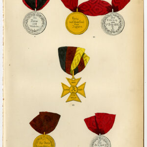 Antieke prent-DECORATIE VAN EER VOOR DE CAMPAGNE VAN 1814-PL 100-Burke-1858