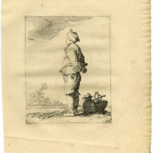 Antieke prent-MASTER PRINT-STUDIE-MAN-MAND-JUG-PL. 85-Bloemaert-c. 1640