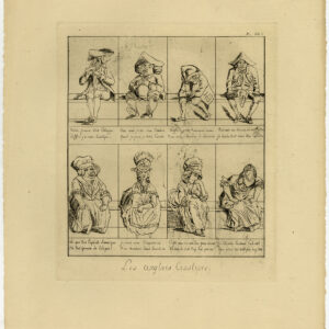 Antieke prent-SATIRE-KARIKATUUR-GECONSTIPEERD ENGELS-Anoniem-1834