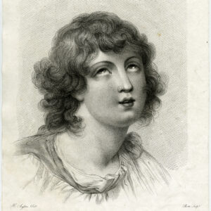 Antieke prent-IRZA-PORTRET-JONGE VROUW-Singleton-Ruotte-c. 1800