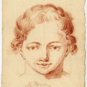 Antieke tekening-TEKENING-PORTRET-JONGE JONGEN-18E EEUW-II-MW-1774