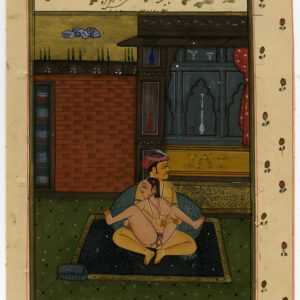 Antieke prent-MINIATUURSCHILDERIJ-NAAKT-EROTISCH-AZIATISCH-Anoniem-c.1900