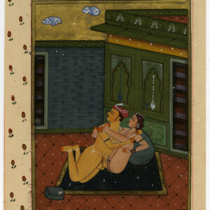 Antieke prent-MINIATUURSCHILDERIJ-EROTICA-NAAKT-anoniem-c.1900