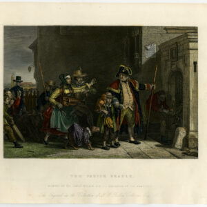 Antieke prent-PARISH BEADLE-MONKEY-DOG-Wilkie-Armytage-c. 1860