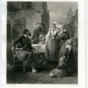 Antieke prent-THE ZOUAVE'S STORY-TAVERN-NEDERLAND-Topham-Sharpe-c. 1860