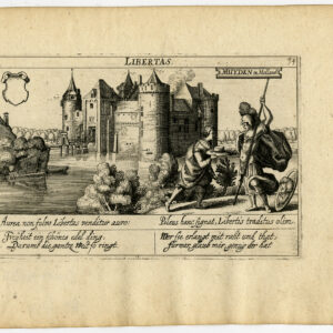 Antieke prent-MUIDERSLOT-KASTEEL MUIDEN-NEDERLAND-VIEW-Meisner-1638