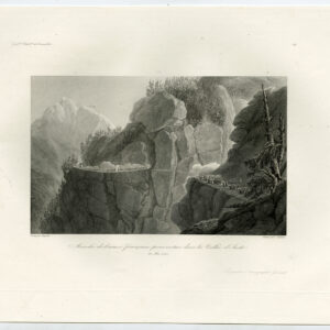 Antieke prent-NAPOLEON-FRANSE LEGER-AOSTA VALLEI-ITALIË-Bagetti-Skelton-c. 1840