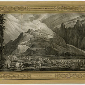 Antieke prent-NAPOLEON-CROSSING-ST. BERNARD PASS-Vernet-Duplessi-Bertaux-c. 1820