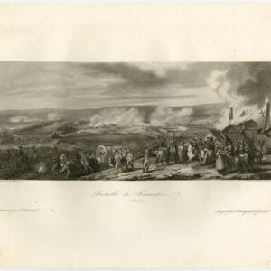 Antieke prent-SLAG BIJ JEMAPPES-BELGIË-FRANSE LEGER-Vernet-Aubert-c. 1840