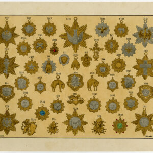 Antieke druk-ORDE VAN DE GOUDEN FLEECE-MEDAAL-SIERADEN-PL 44-Anoniem-c. 1890