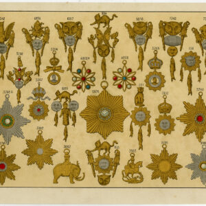 Antieke prent-GOUD-ZILVER-DIAMANTEN-SIERADEN-PLAAT 45-Anoniem-c. 1890