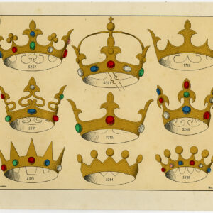 Antieke prent-KROON-GOUD-edelsteen-SIERADEN-PLAAT 36-Anoniem-c. 1890