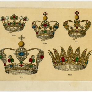 Antieke prent-GOUDEN-KROON-edelsteen-SIERADEN-PLAAT 39-Anoniem-c. 1890