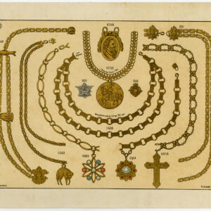 Antieke prent-GOUDEN-KETTING-ORDERS-edelstenen-SIERADEN-PLAAT 24-Anoniem-c. 1890