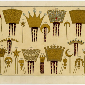 Antieke prent-GOUD-GEMSTONE-DIAMANT-PAREL-SIERADEN-PLAAT 13-Anoniem-c. 1890