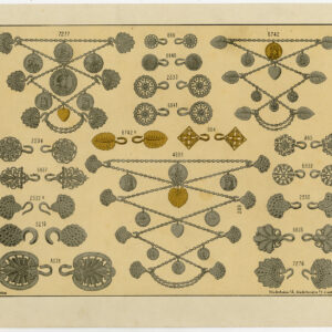 Antieke prent-GOUD-ZILVEREN-SIERADEN-PLAAT 12-Anoniem-c. 1890